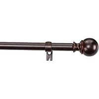 Amazon Basics - Barra para cortinas con remates redondeados- 91-182 cm- Bronce